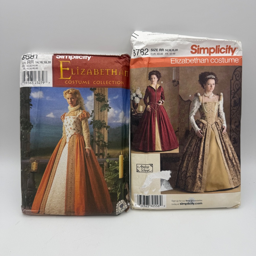Simplicity Sewing Patterns 8881 3782 Elizabethan Costume Misses 14-20 Size RR